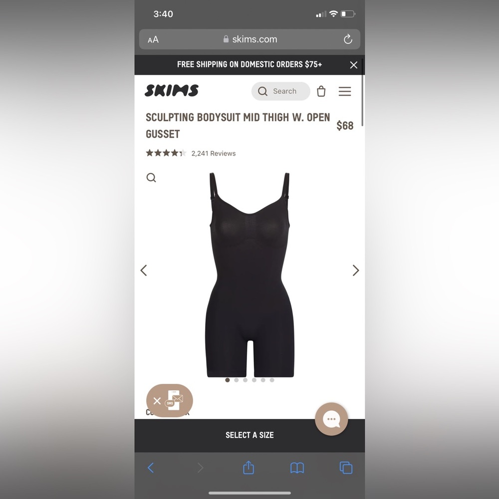 SKIMS bodysuit, S/M